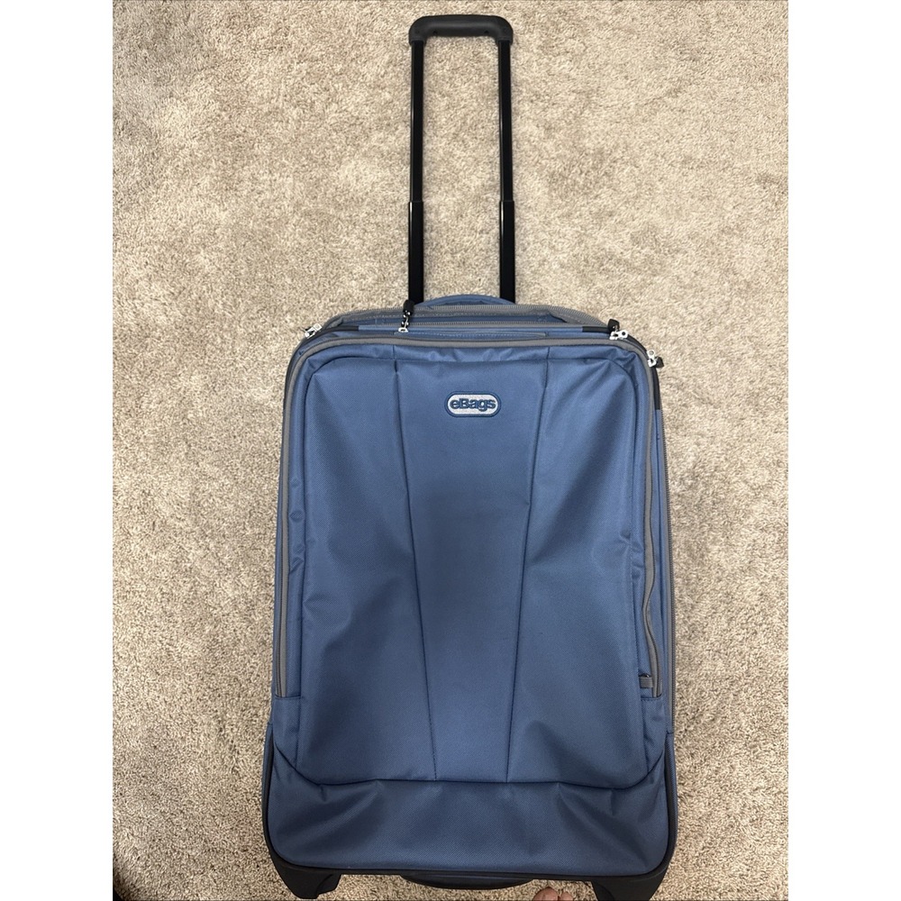 eBags EB2147-25W Blue 25" Rolling Wheeled Expandable Suitcase Luggage USED ONCE